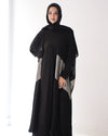 Free Size Pleated Cape Black Silver