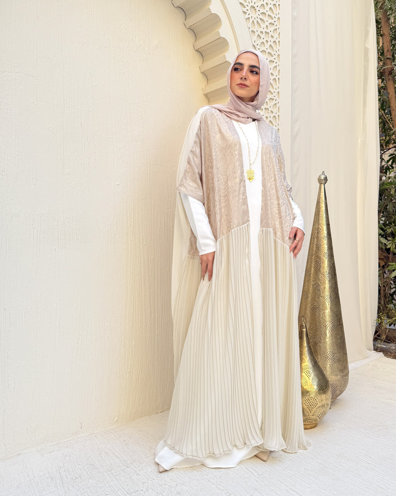 Free Size Pleated Cape Beige