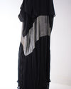 Free Size Pleated Cape Black Silver