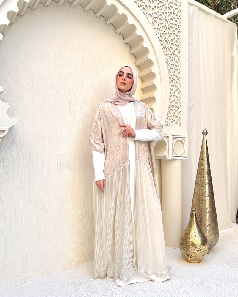 Free Size Pleated Cape Beige