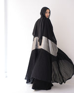 Free Size Pleated Cape Black Silver