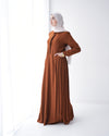 Linen Dress With Pockets Rust