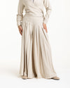 Linen Pleated Jupe Pantalon Beige