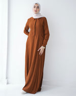 Linen Dress With Pockets Rust