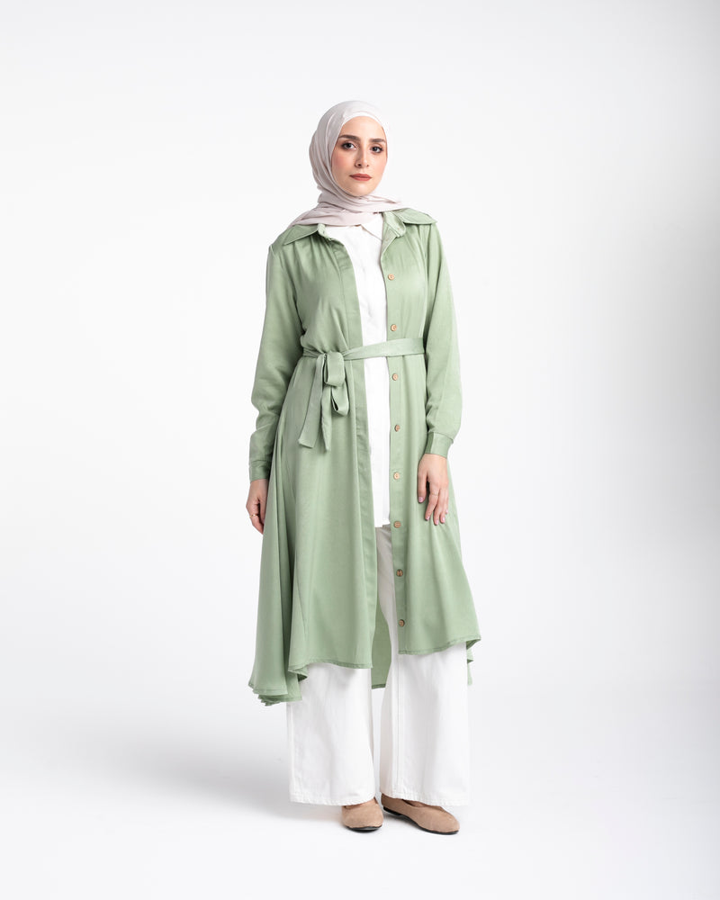 Shirt Dress With Front Buttons Mint