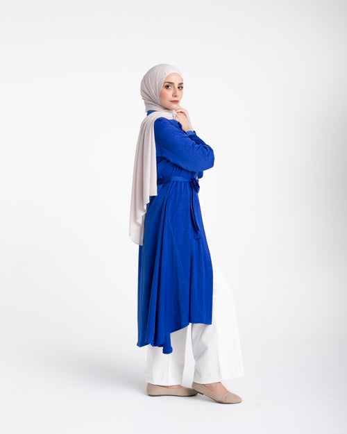 Shirt Dress With Front Buttons Royal Blue