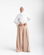 Wide Leg Pants Beige