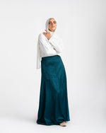 Maxi Silk Skirt Teal