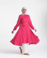 Shirt Dress With Front Buttons Hot Pink