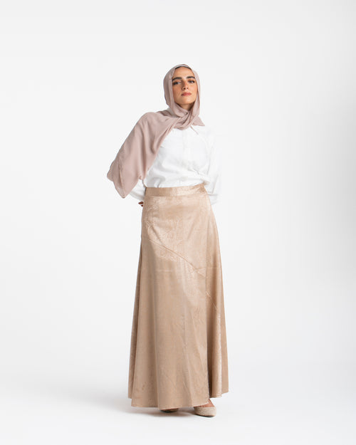 Maxi Silk Skirt Beige