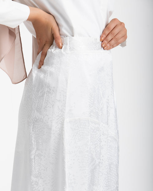 Maxi Silk Skirt White