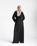 Fully Lined Pleated Dress Black