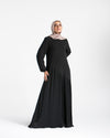 Fully Lined Pleated Dress Black