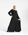 Fully Lined Pleated Dress Black