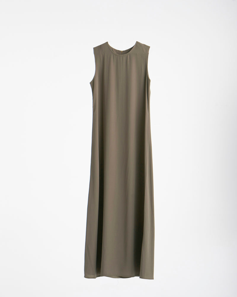 Basic Sleeveless Dress Brownish Olive