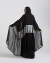 Free Size Pleated Cape Black Silver