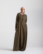 Linen Dress With Pockets Olive