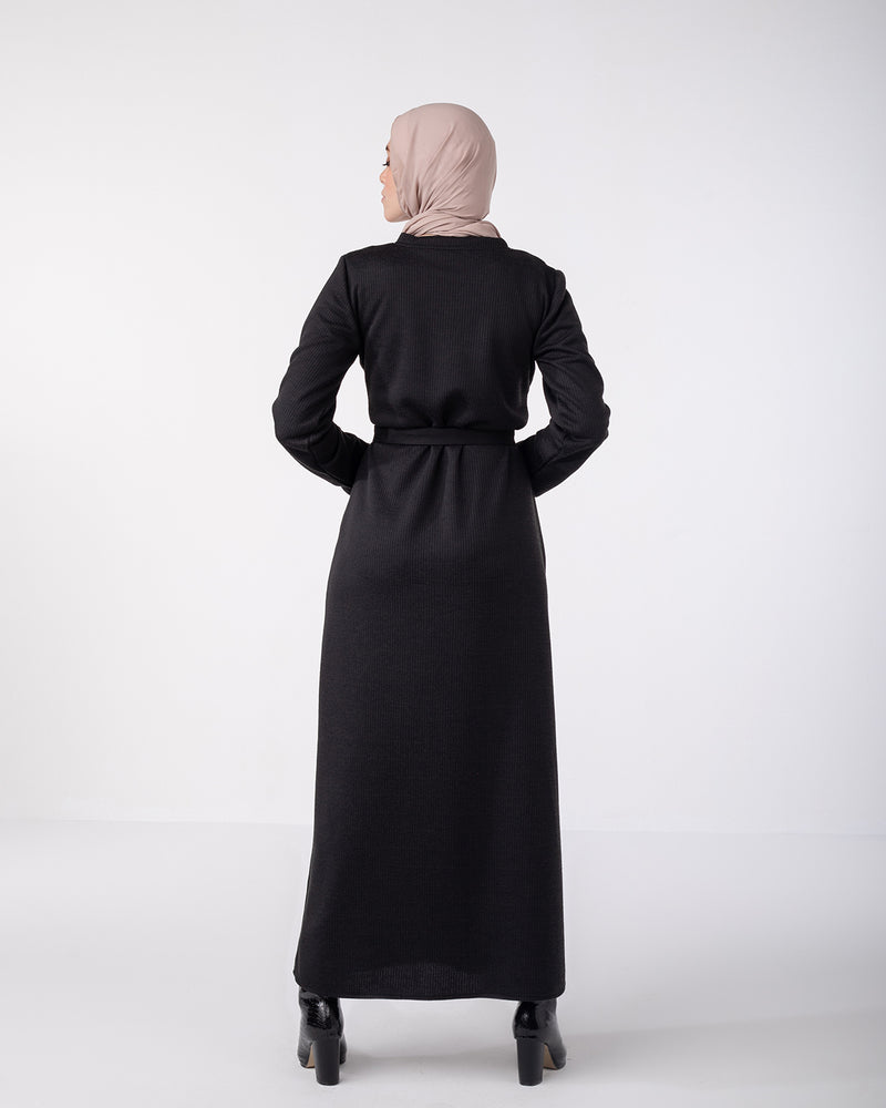 Basic Rib Dress Black