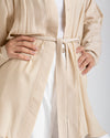 Free Size Linen Buttoned Chemise Beige