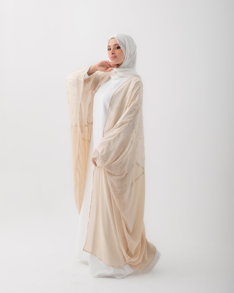 Free Size Crescent Cape Beige