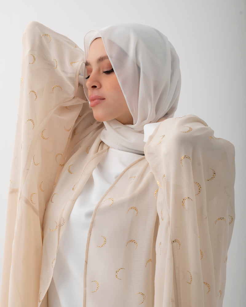 Free Size Crescent Cape Beige