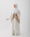 Free Size Pleated Cape Offwhite Gold