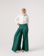 Linen Pleated Jupe Pantalon Teal