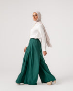 Linen Pleated Jupe Pantalon Teal