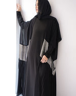 Free Size Pleated Cape Black Silver