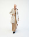 Wool Peplum Coat Beige