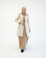 Wool Peplum Coat Beige