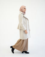 Wool Peplum Coat Beige