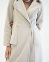 Wool Peplum Coat Beige