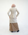 Wool Peplum Coat Beige