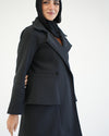 Wool Peplum Coat Black