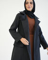 Wool Peplum Coat Black