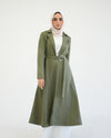 Suede Long Coat Olive