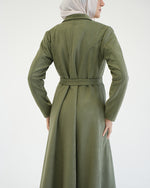 Suede Long Coat Olive