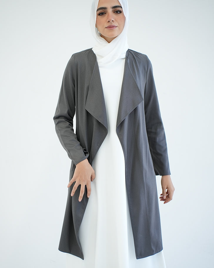 Gabardine Cardigan Grey