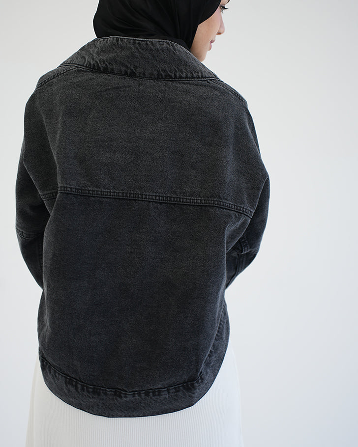 Bolero Denim Jacket Grey