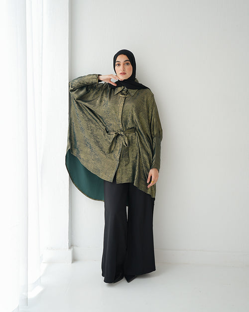 Shimmer Free Size Blouse Olive