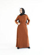 Basic Rib Dress Rust