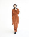 Basic Rib Dress Rust