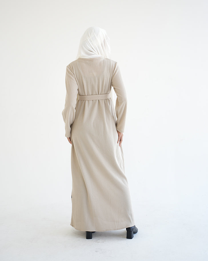 Basic Rib Dress Beige