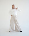 Suede Wide Pants Cream