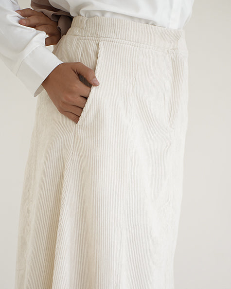 Corduroy Maxi Skirt Cream