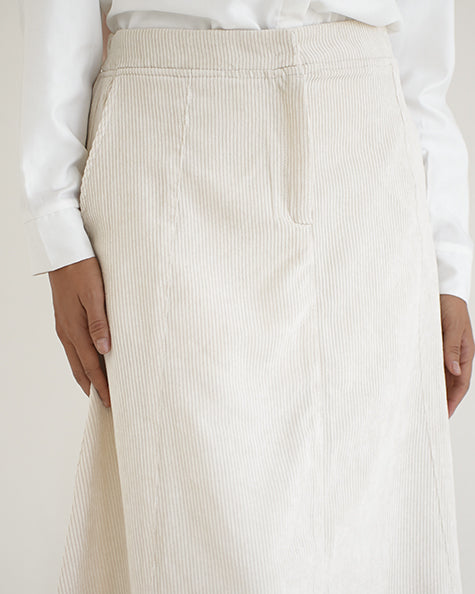 Corduroy Maxi Skirt Cream