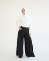 Suede Wide Pants Black