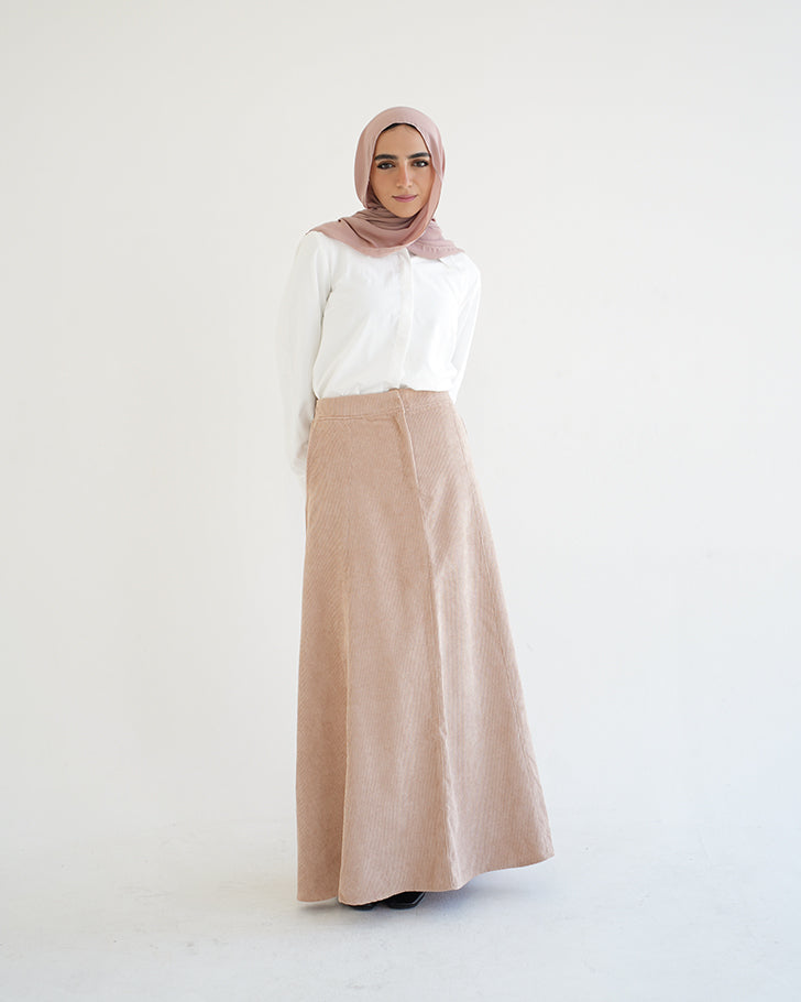 Corduroy Maxi Skirt Cafe