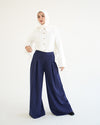 Suede Wide Pants Navy